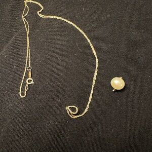 Broken Freshwater Pearl Necklace with 14k Gold 18” Chain